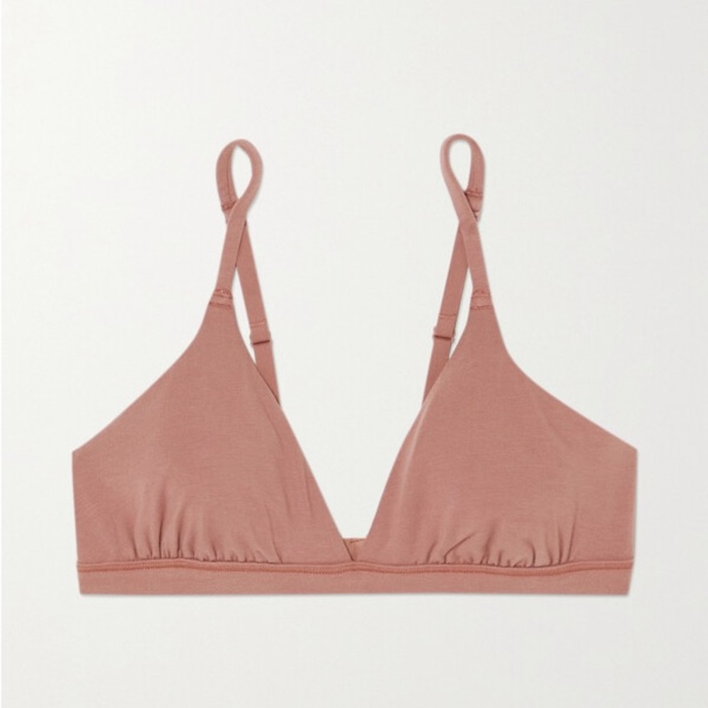 SKIMS - NWT - cotton-blend bralette - Rose Clay - XL
